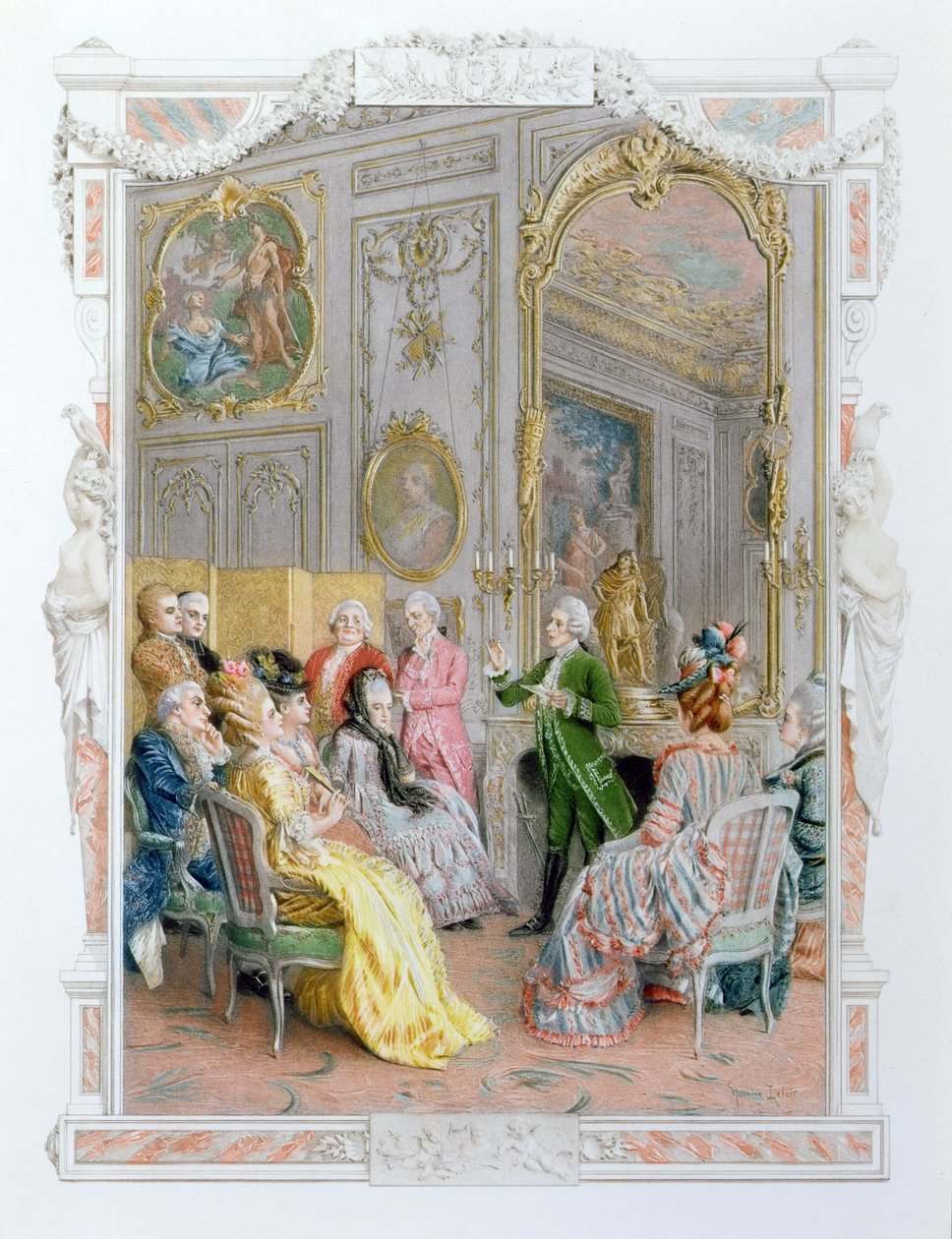 En litterær soiree, 1890 af Maurice Leloir