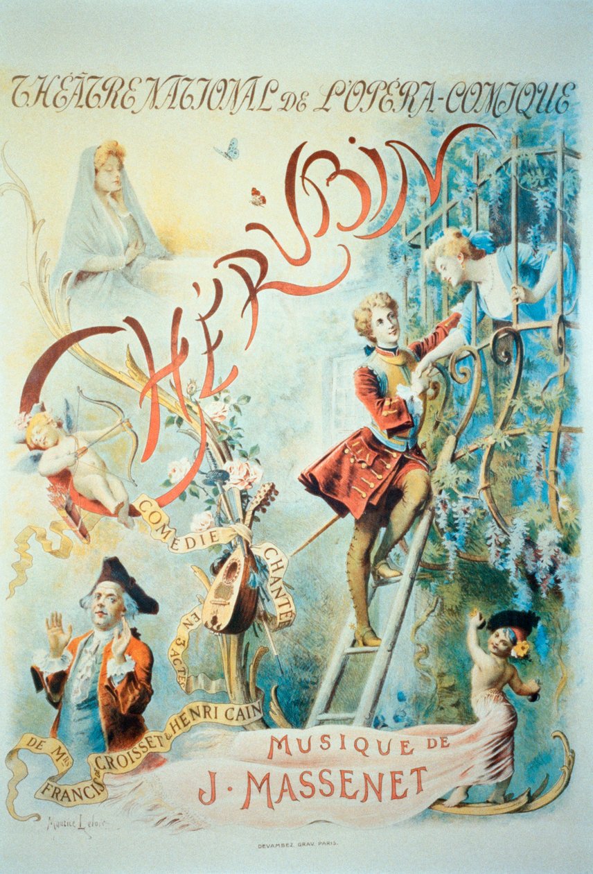 Cherubin, opera af Jules Massenet (12. maj 1842 - 13. august 1912) af Maurice Leloir