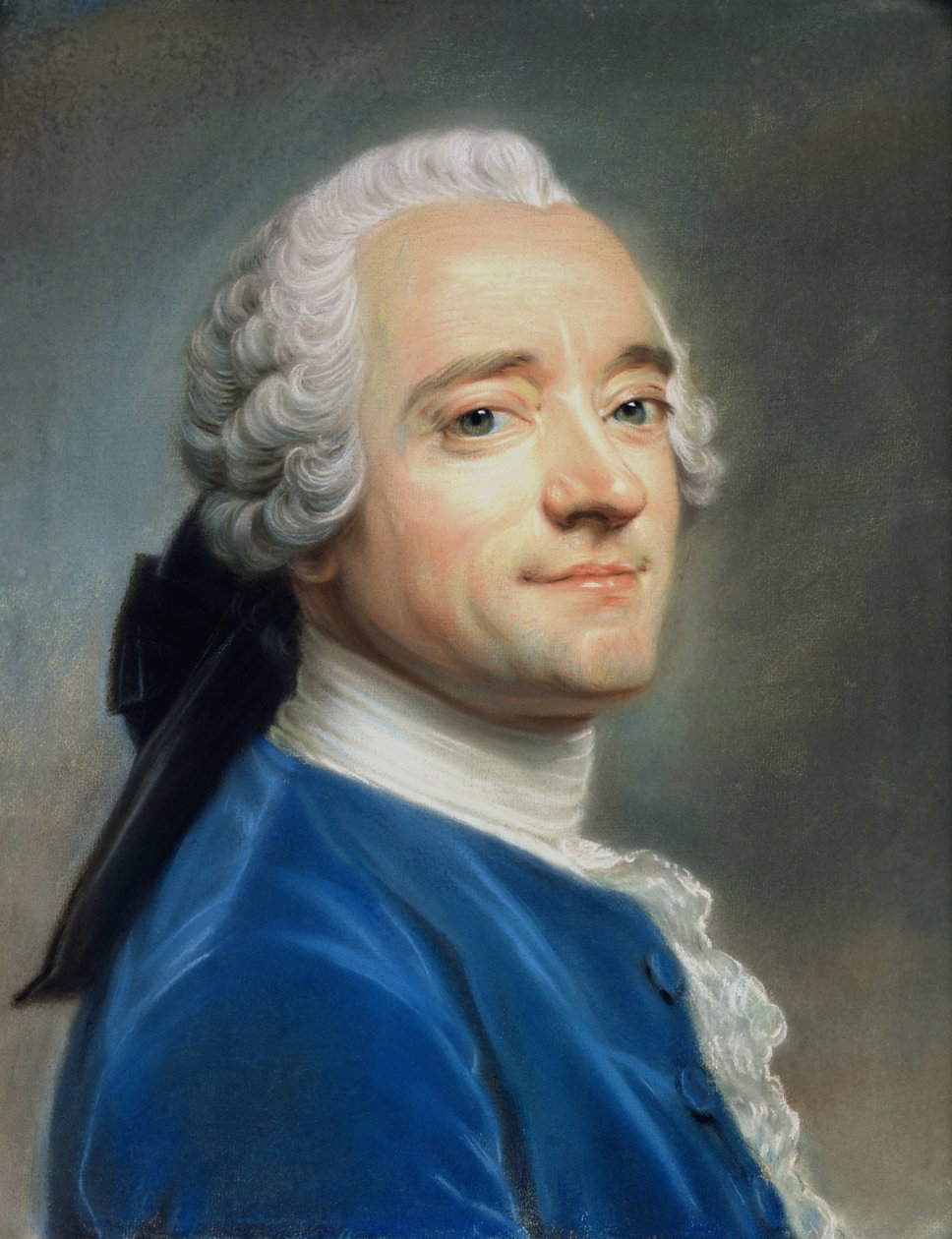 Selvportræt med blondejabot (pastel) af Maurice Quentin de La Tour