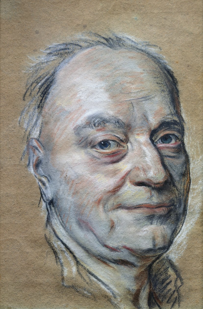 Portræt af Prosper Jolyot de Crebillon (1674-1762) 1761 af Maurice Quentin de La Tour