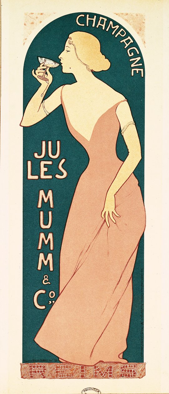 Plakatdesign til Champagne af Jules Mumm og Co., Reims, 1895 af Maurice Realier Dumas