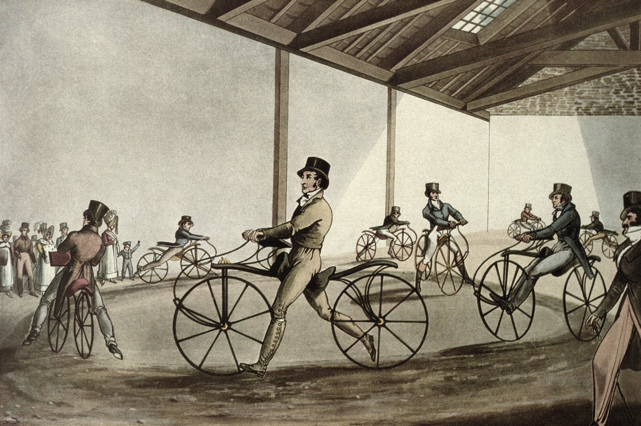 Fodgængerkurricen patenteret af Dennis Johnson, ca. 1819 af Maurice Rousseau