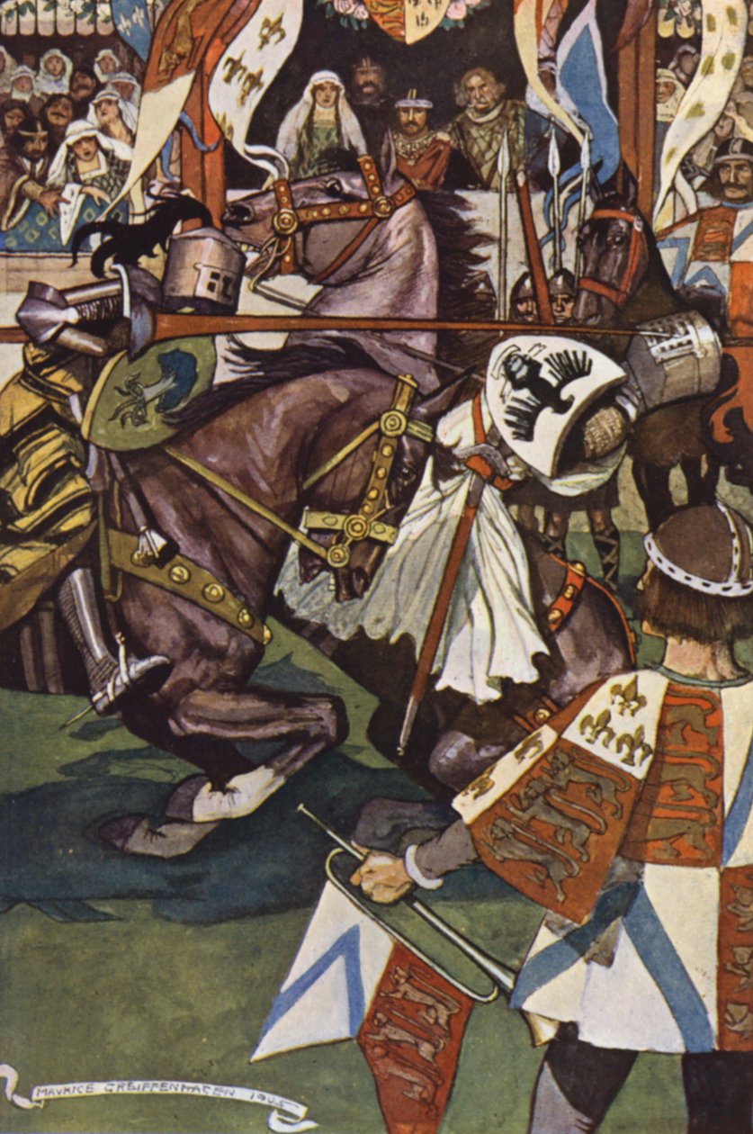 Illustration til Ivanhoe af Sir Walter Scott (farvelitografi) af Maurice (after) Greiffenhagen