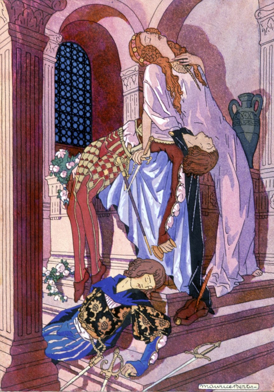 Romeo og Julies død, ca. 1930 (illustration) af Maurice Berty