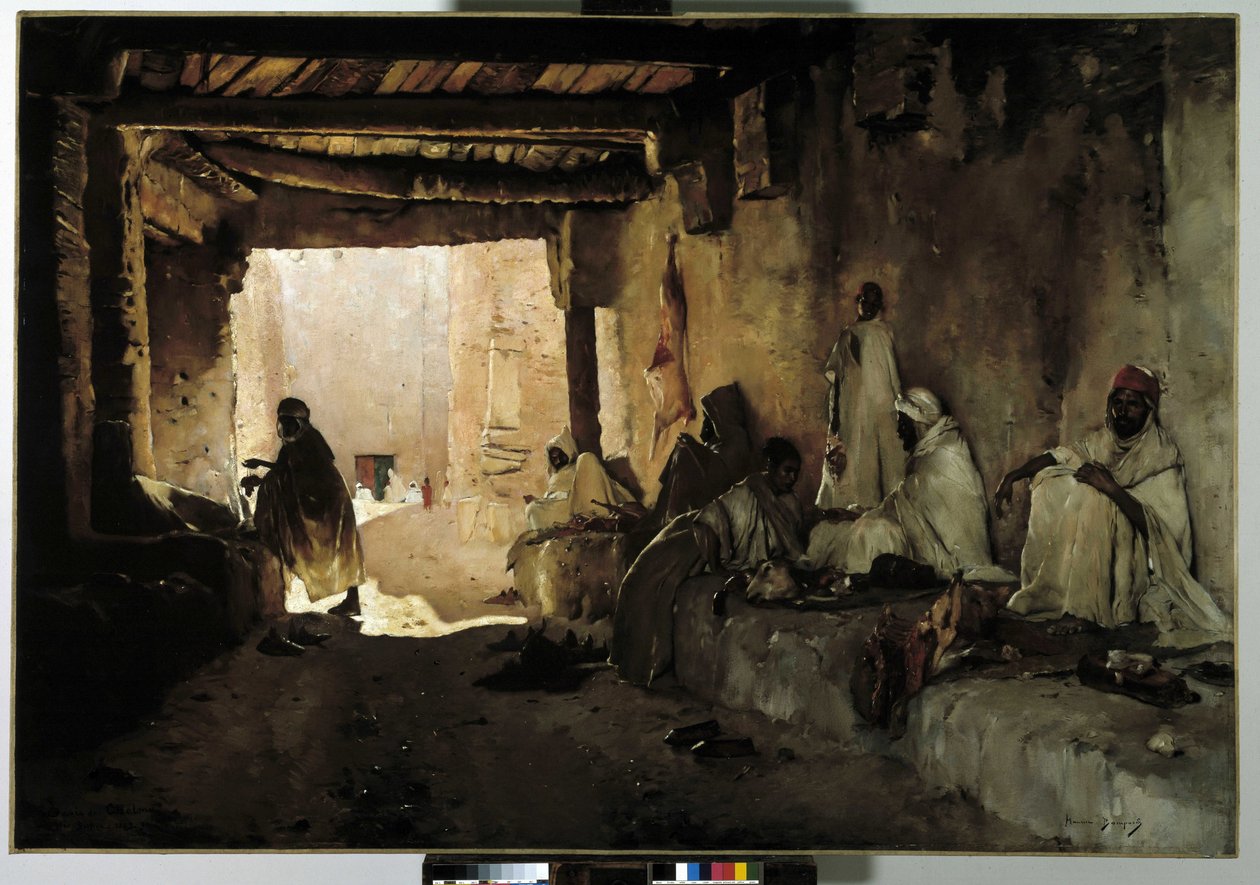 Slagterne i oasen Chelma, Biskra, Algeriet af Maurice Bompard
