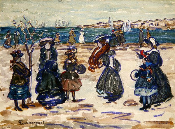 På tværs af havnen, Salem (akvarel og gouache over grafit på papir) af Maurice Brazil Prendergast