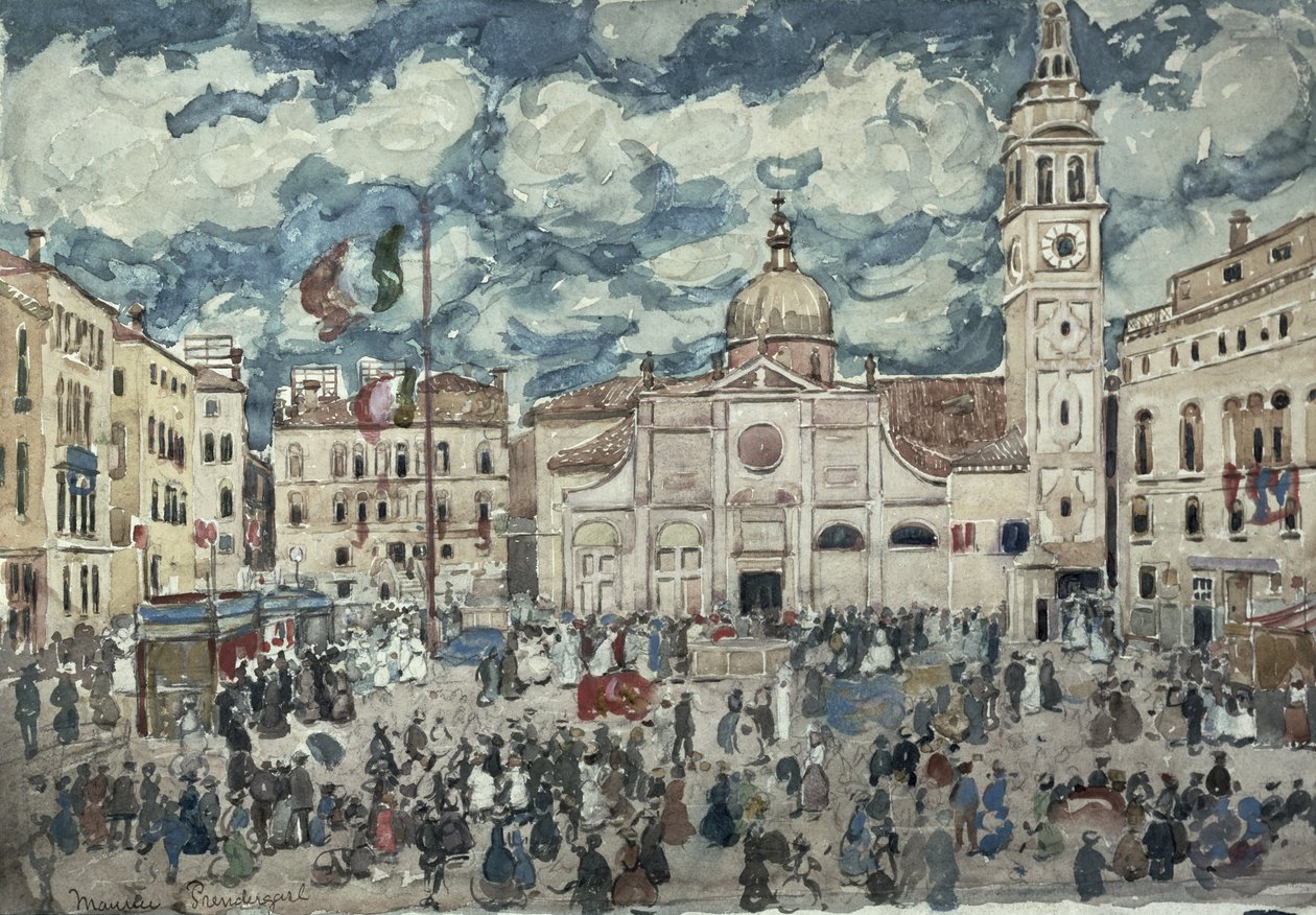 Campo Santa Maria Formosa, Venedig, ca. 1898 af Maurice Brazil Prendergast