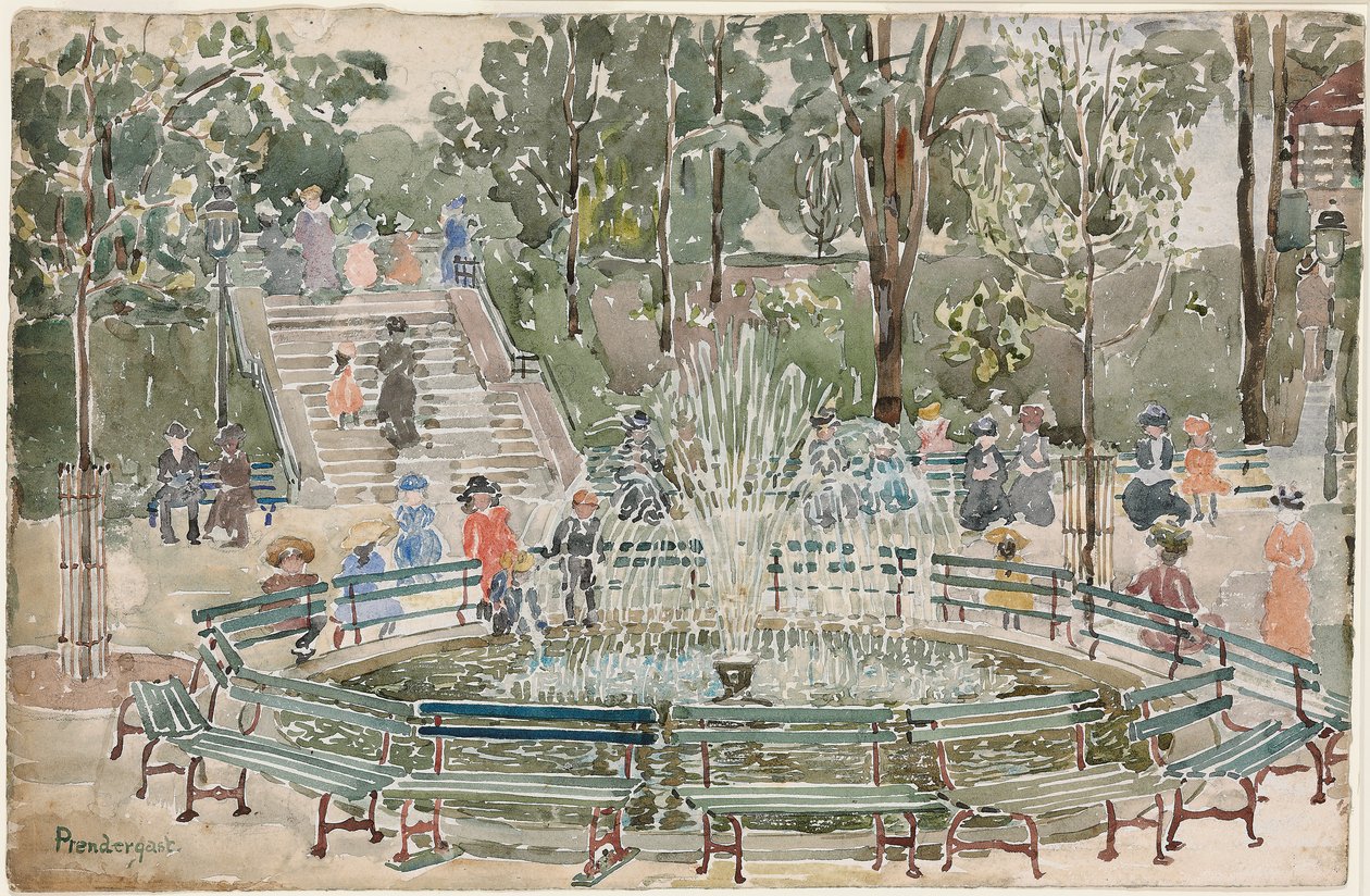 Springvand, Central Park af Maurice Brazil Prendergast