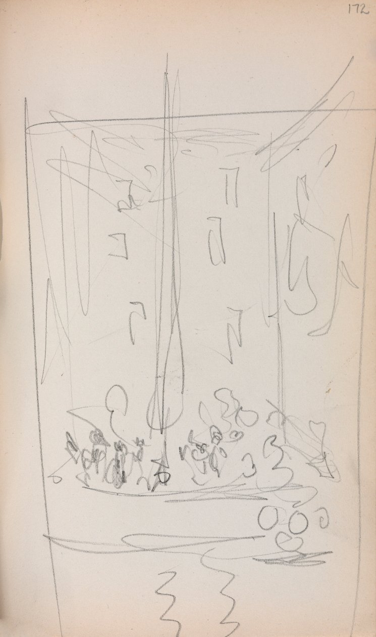 Italiensk skitsebog: Båd med figurer side 172, 1898-1899. af Maurice Brazil Prendergast