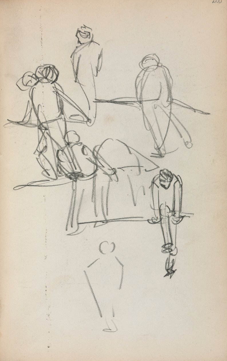 Italiensk skitsebog: Figurer side 200, 1898-1899. af Maurice Brazil Prendergast