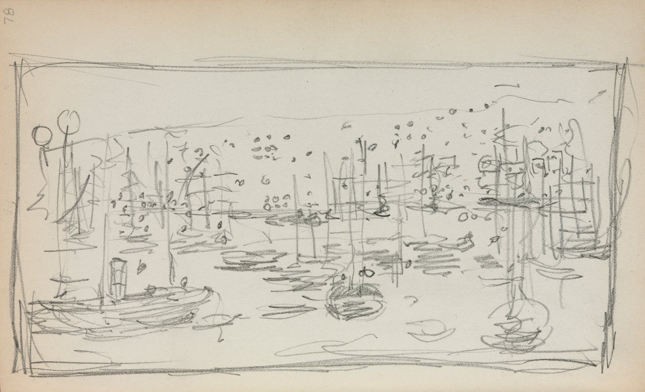 Italiensk skitsebog: Havn side 78, 1898-1899. af Maurice Brazil Prendergast