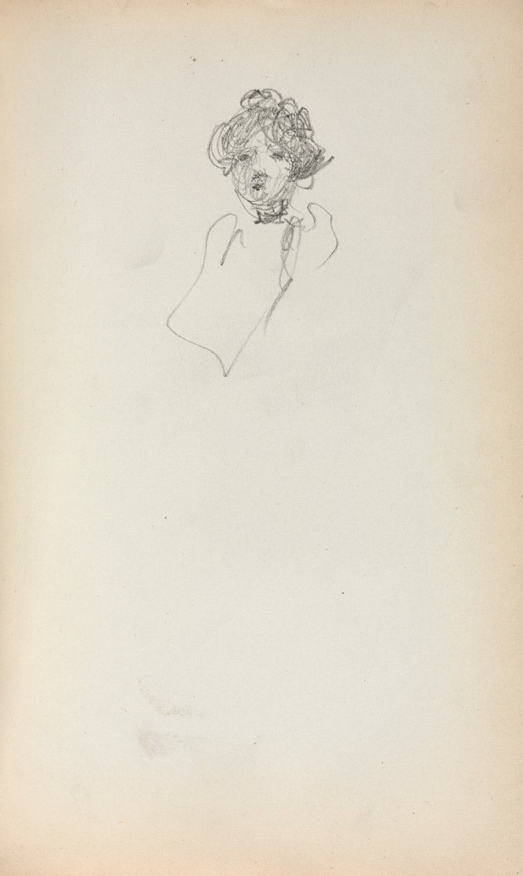 Italiensk skitsebog: Hoved af en kvinde side 215, 1898-1899. af Maurice Brazil Prendergast