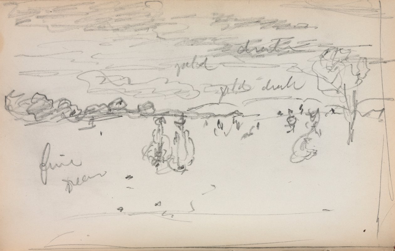 Italiensk skitsebog: Landskab side 57, 1898-1899. af Maurice Brazil Prendergast