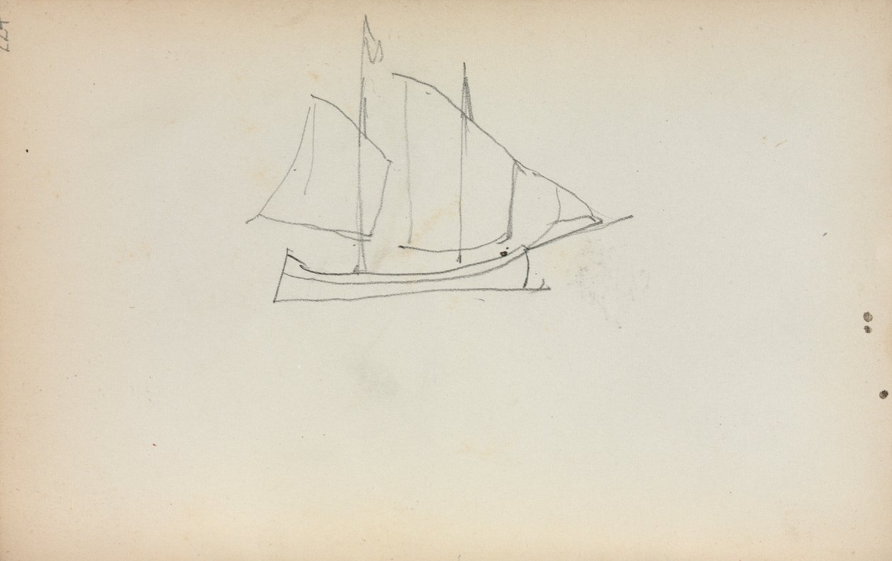 Italiensk skitsebog: Sejlbåd side 224, 1898-1899. af Maurice Brazil Prendergast