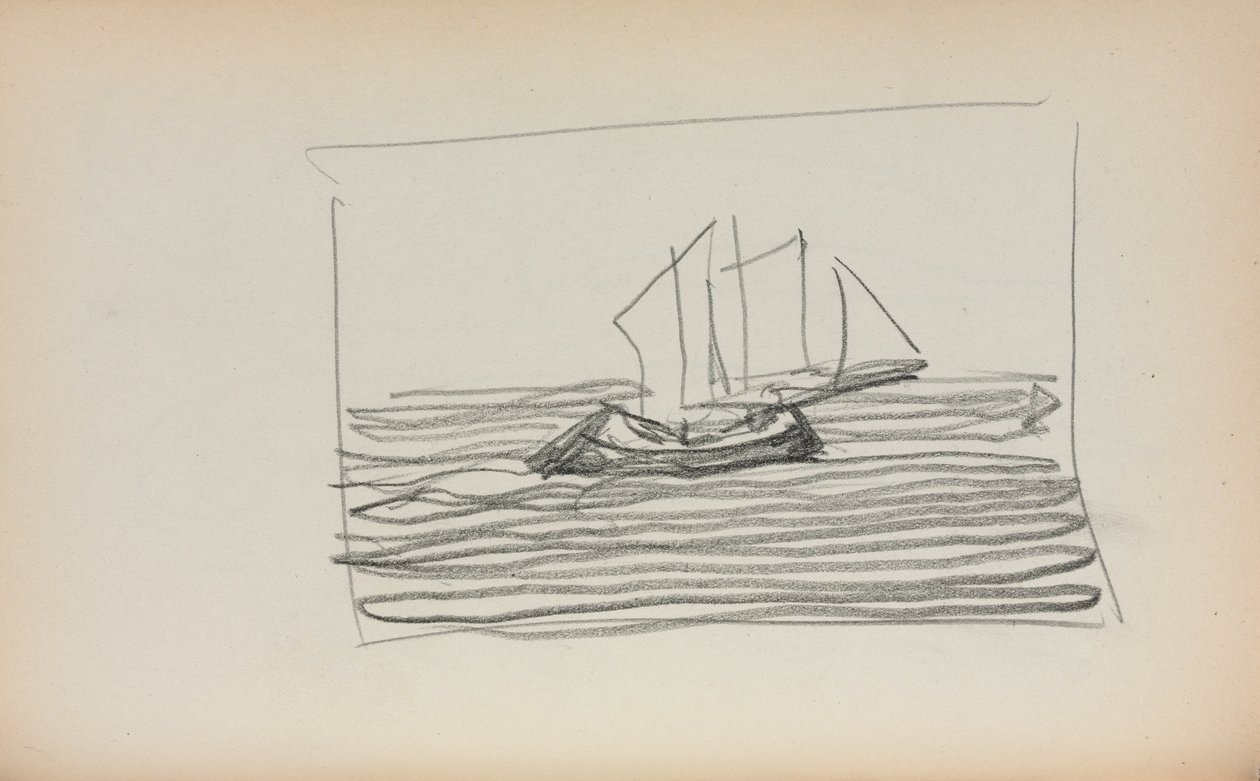 Italiensk skitsebog: Sejlbåd side 75, 1898-1899. af Maurice Brazil Prendergast
