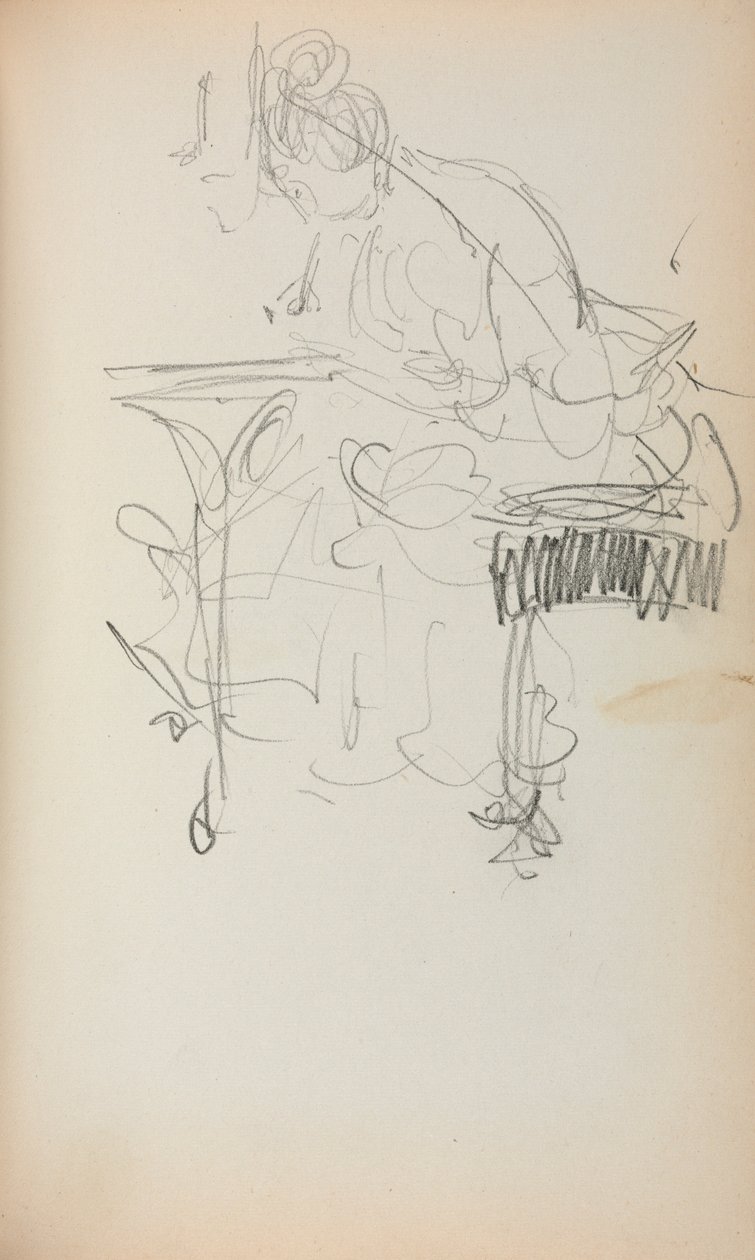 Italiensk skitsebog: Siddende kvindesyning side 153, 1898-1899. af Maurice Brazil Prendergast
