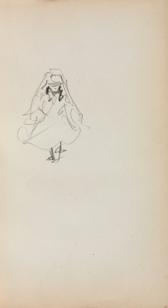 Italiensk skitsebog: Stående pige side 257, 1898-1899. af Maurice Brazil Prendergast
