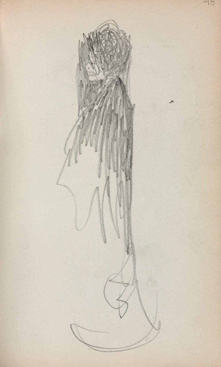 Italiensk skitsebog: Stående kvinde på profilside 48, 1898-1899. af Maurice Brazil Prendergast