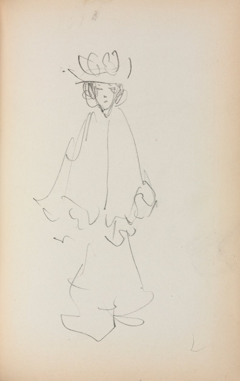 Italiensk skitsebog: Stående kvinde side 147, 1898-1899. af Maurice Brazil Prendergast