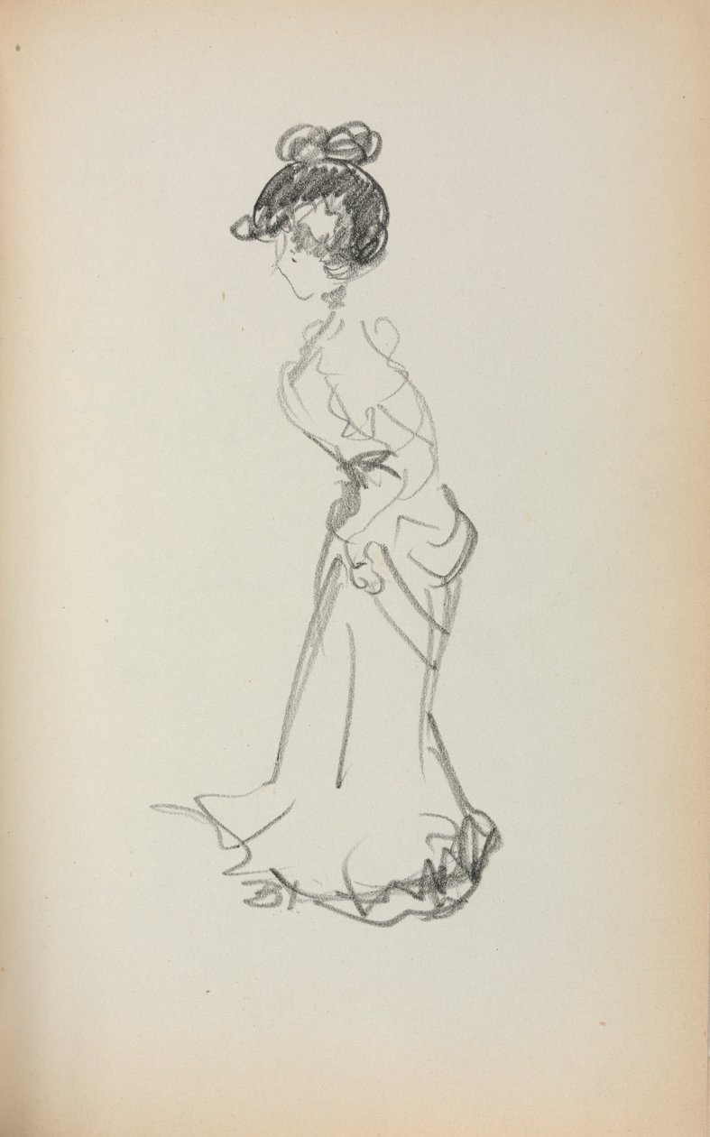 Italiensk skitsebog: Stående kvinde side 167, 1898-1899. af Maurice Brazil Prendergast