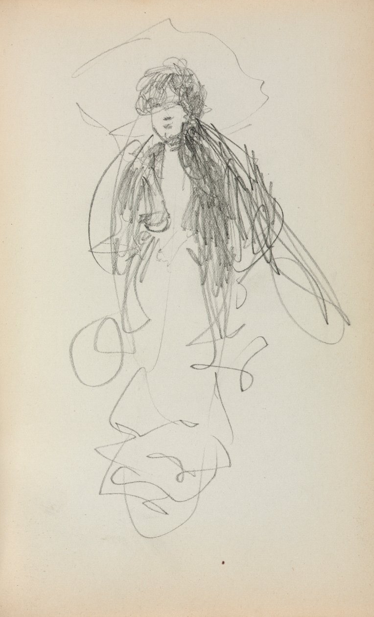 Italiensk skitsebog: Stående kvinde side 219, 1898-1899. af Maurice Brazil Prendergast