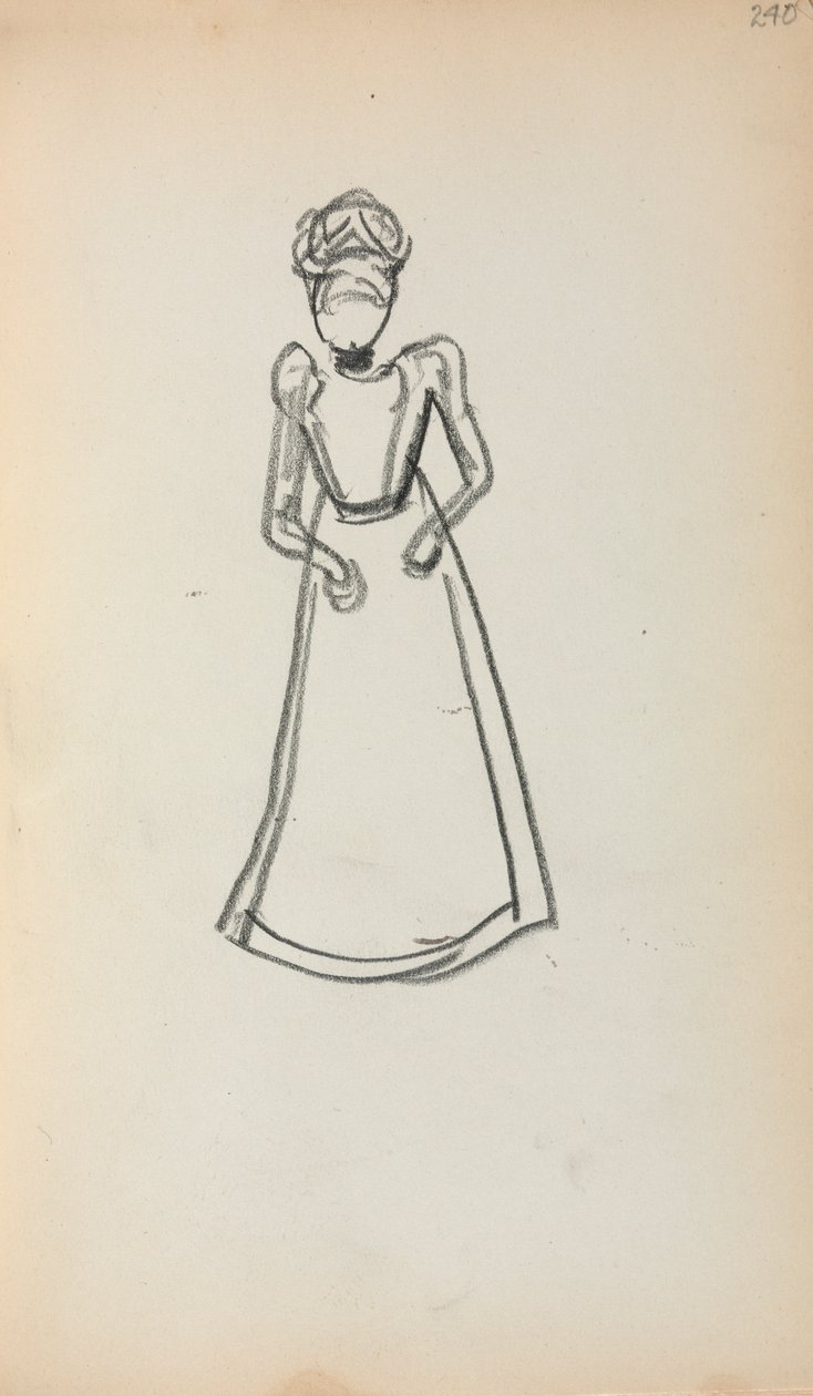 Italiensk skitsebog: Stående kvinde side 240, 1898-1899. af Maurice Brazil Prendergast