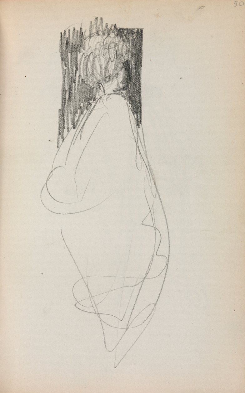 Italiensk skitsebog: Stående kvinde side 50, 1898-1899. af Maurice Brazil Prendergast