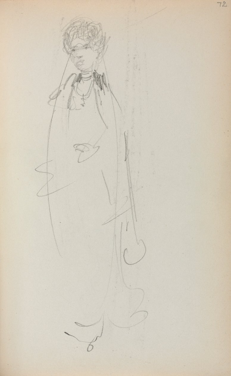 Italiensk skitsebog: Stående kvinde side 72, 1898-1899. af Maurice Brazil Prendergast