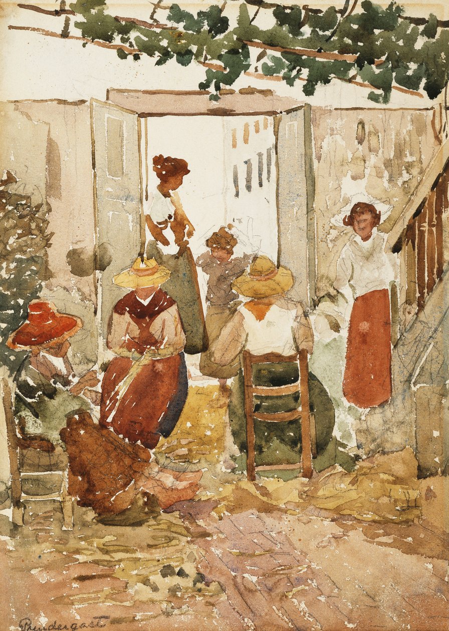 Lacemakers, Venedig, 1898 af Maurice Brazil Prendergast