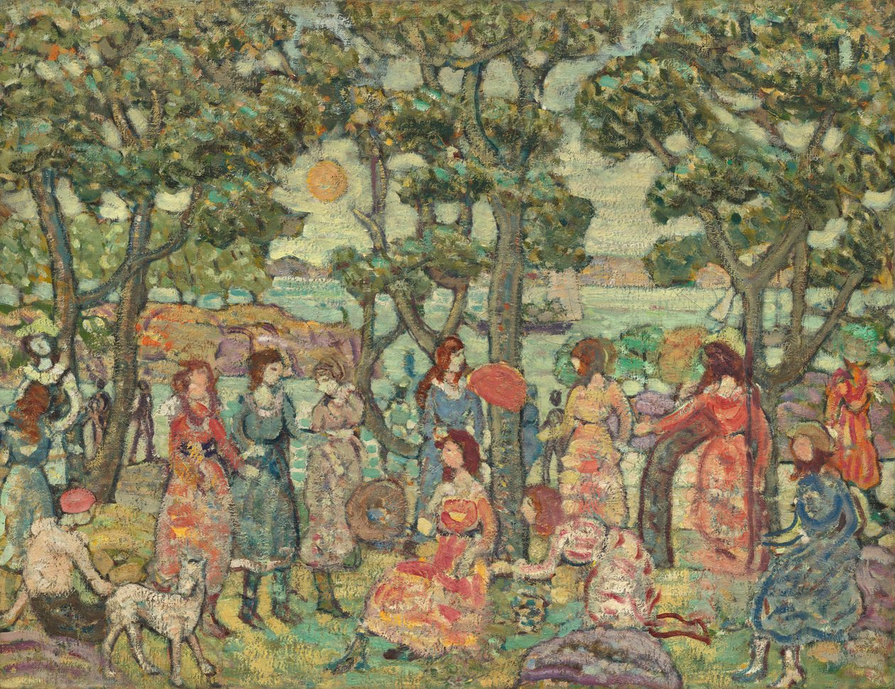 Landskab med figurer, 1921. af Maurice Brazil Prendergast
