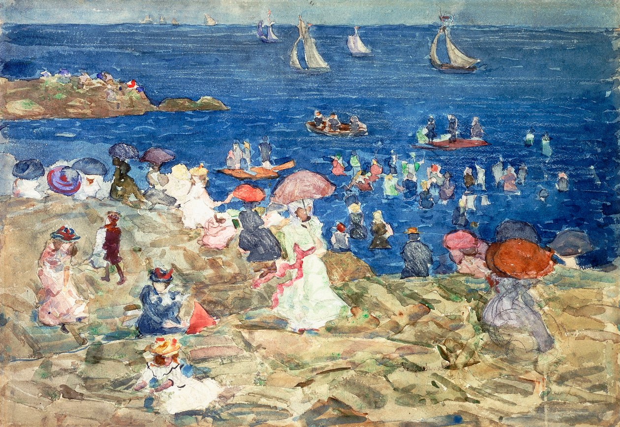 New England Beach Scene, ca. 1896-97 af Maurice Brazil Prendergast