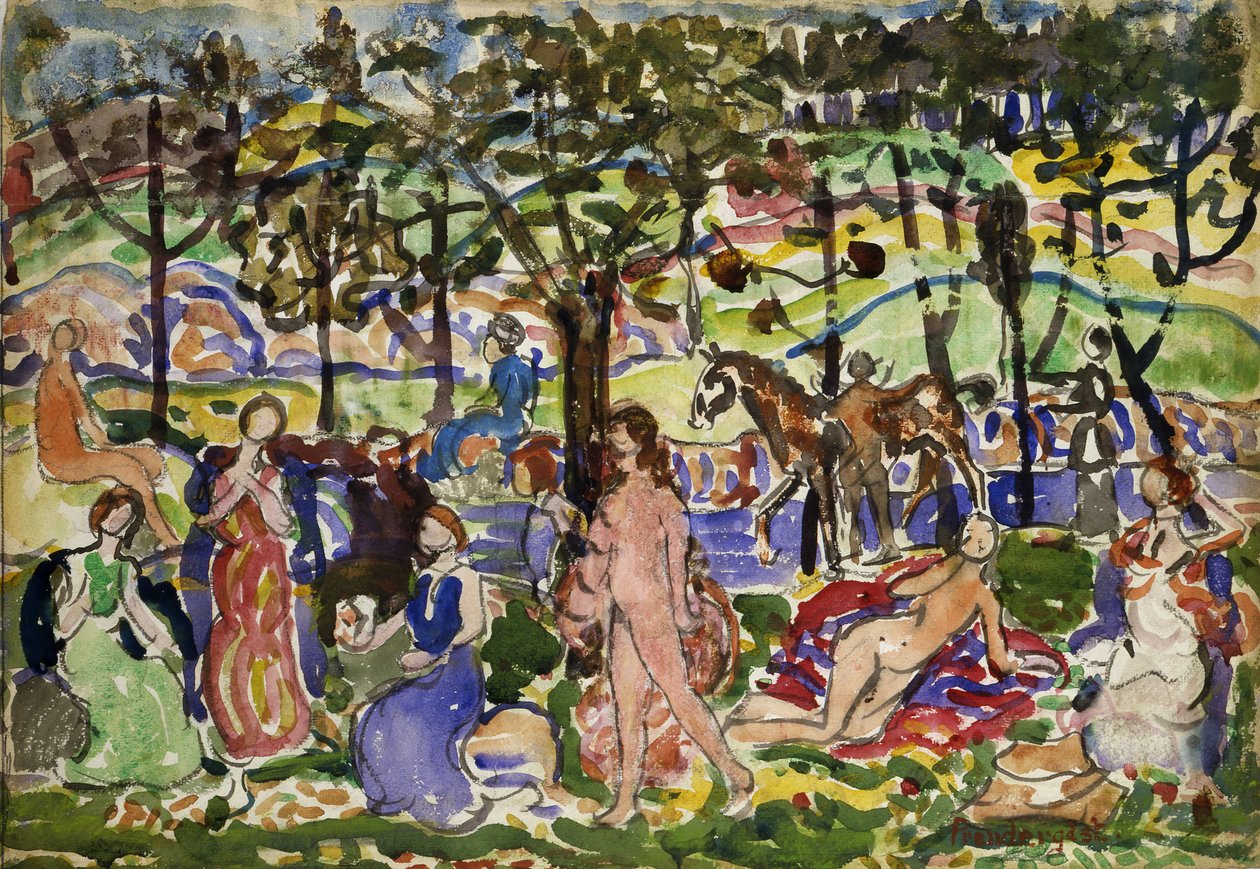 Parkscene, ca. 1915-1918. af Maurice Brazil Prendergast