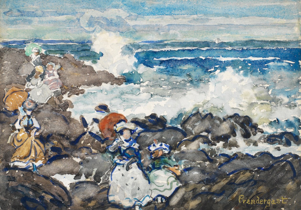 Klipper, bølger og figurer af Maurice Brazil Prendergast
