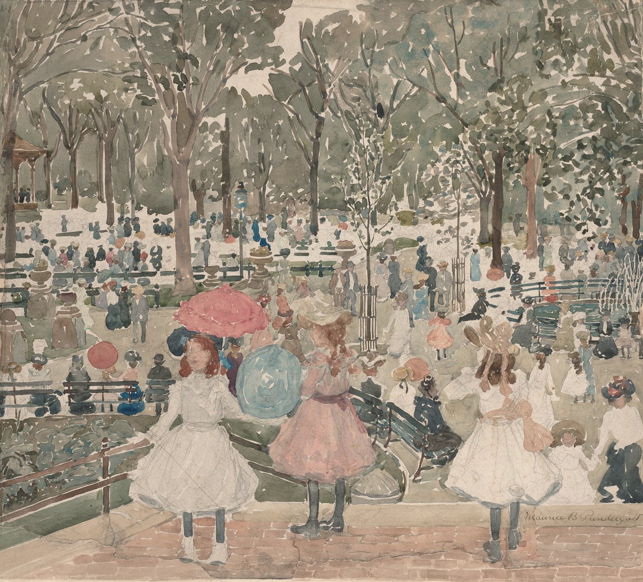 The Mall, Central Park, 19001903. af Maurice Brazil Prendergast