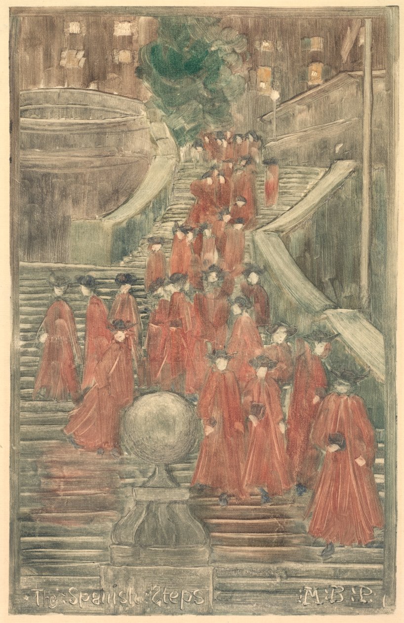 Den Spanske Trappe, 1898-1899. af Maurice Brazil Prendergast