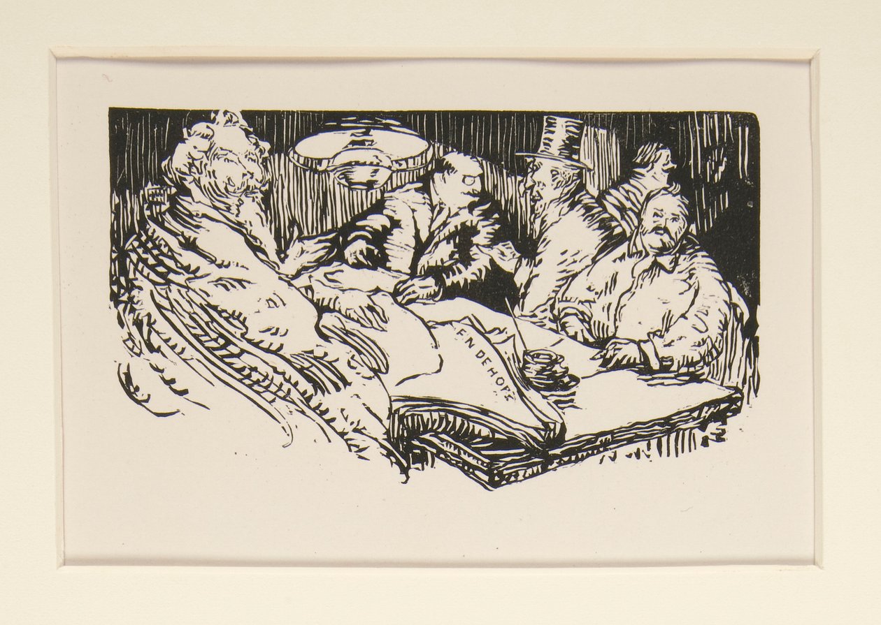 Gadesælgerne i La Pensee, illustration, s. 47 af Maurice Delcourt
