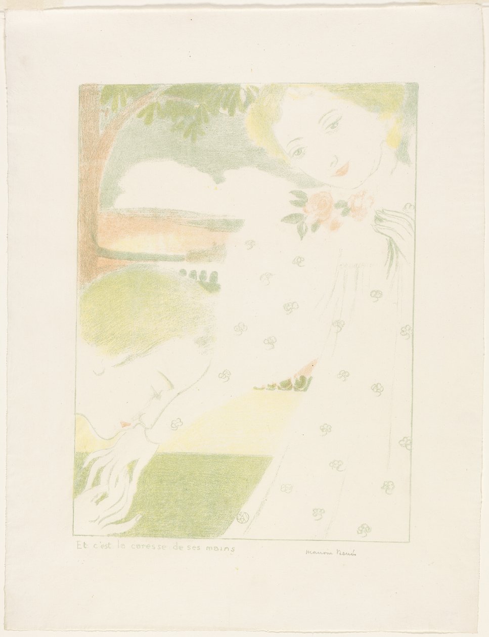 Og det er deres hænders kærtegn, tallerken otte fra Love af Maurice Denis