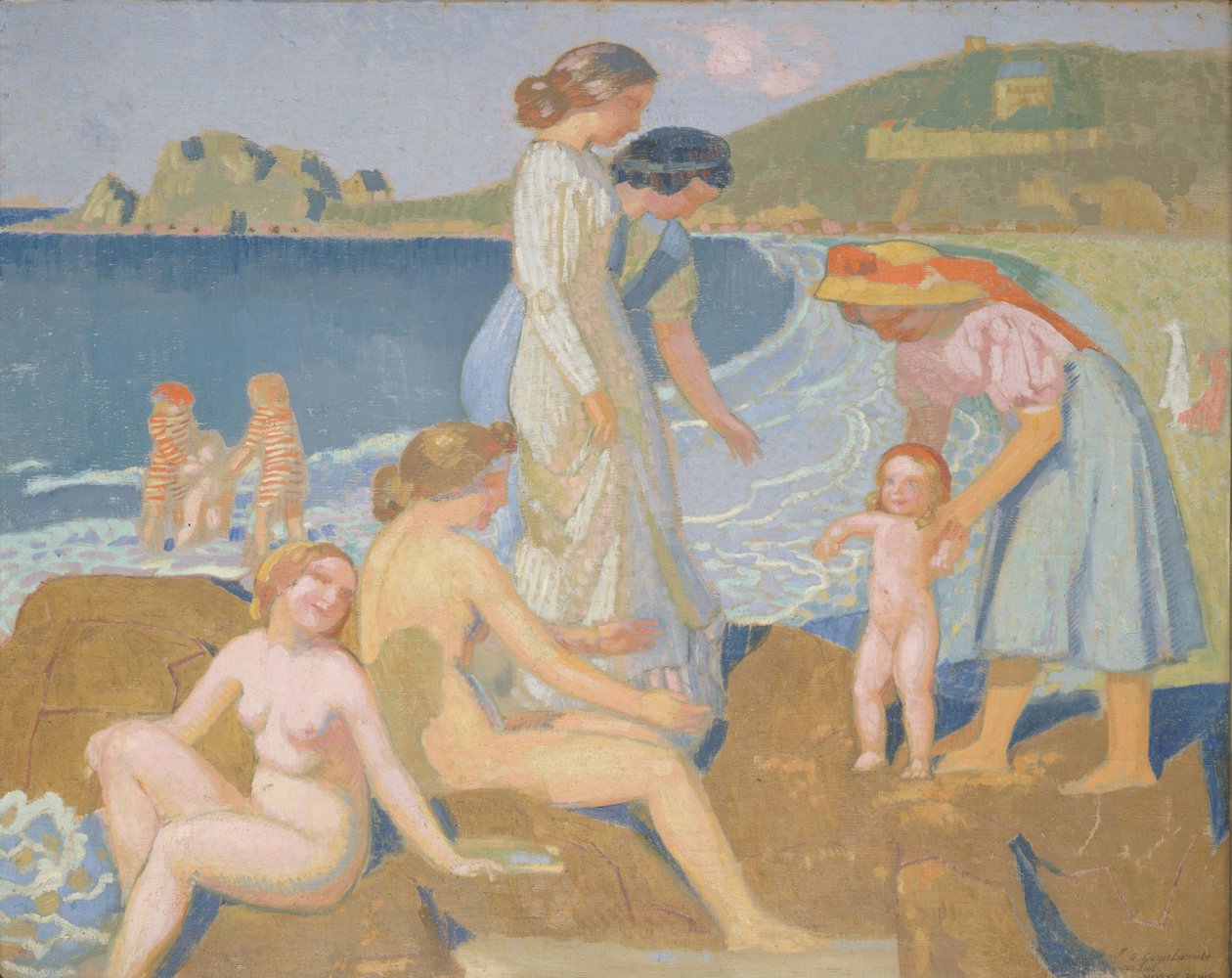 Badende på Perros Guirec af Maurice Denis