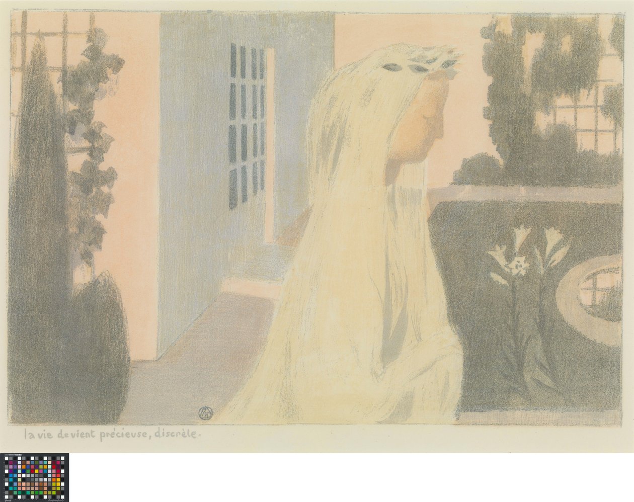 Fransk: La vie devient précieuse, discrète
Hollandsk: La vie devient précieuse, discrète, uit de reeks Amour af Maurice Denis