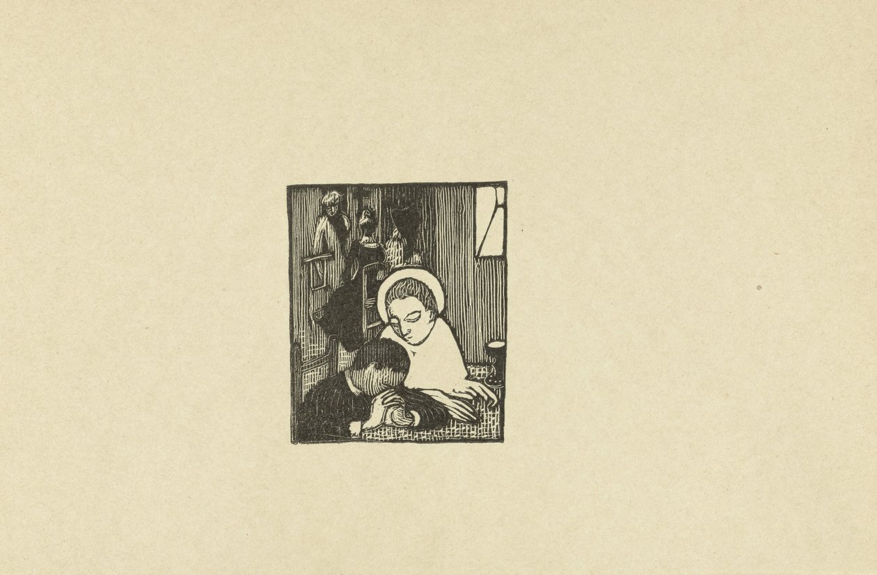 Illustration ved gedicht in dichtbundel Sagesse van Paul Verlaine To nye skove til Sagesse af Paul Verlaine The Trial (serietitel) af Maurice Denis