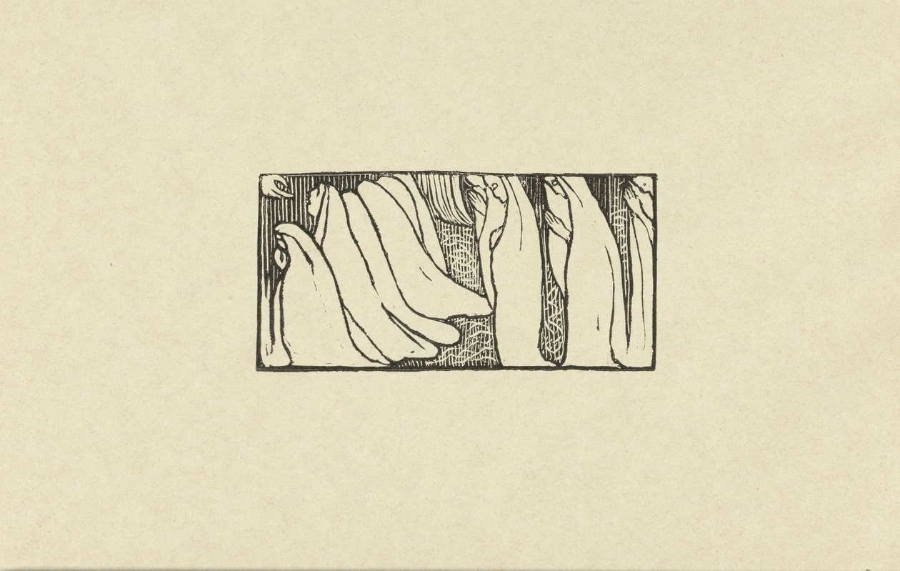 Illustration ved gedicht uit dichtbundel Sagesse van Paul Verlaine Prøve af graveret træ til visdom The Trial (serietitel) af Maurice Denis