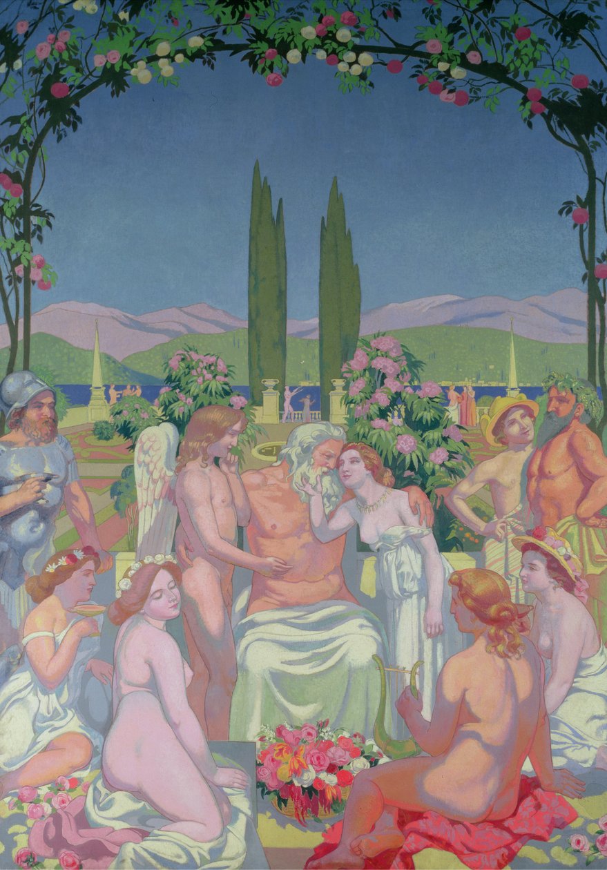 I gudernes nærvær giver Jupiter udødelighed til psyken og fejrer sit ægteskab med Amor, 1908 af Maurice Denis