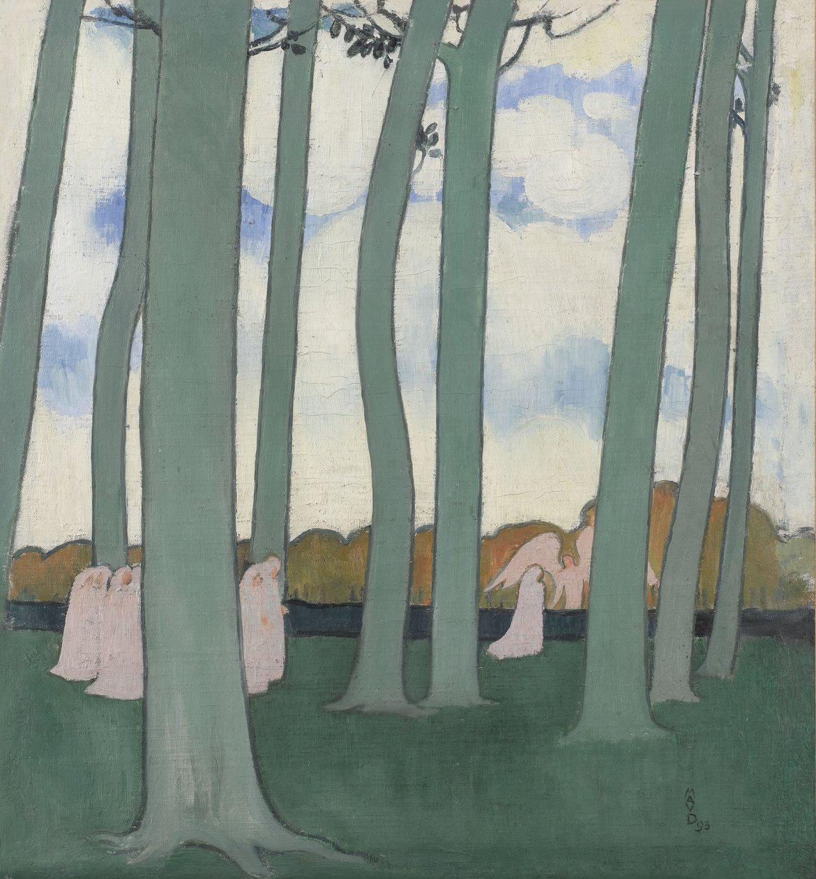 Landskab med grønne træer eller bøgetræer i Kerduel, 1893. af Maurice Denis