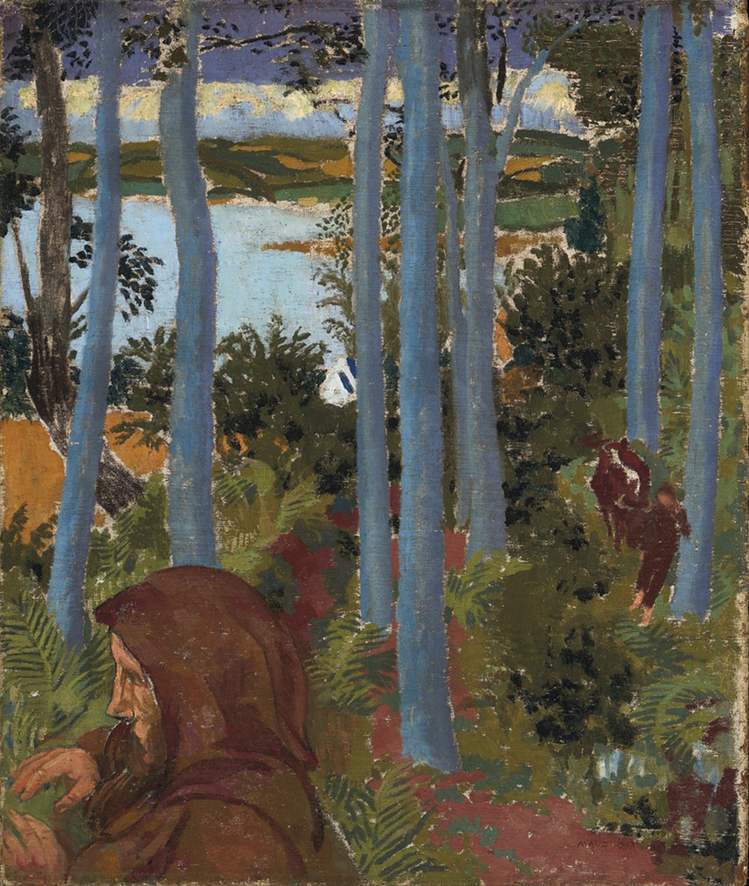 Landskab med hætteklædt mand, 1903. af Maurice Denis