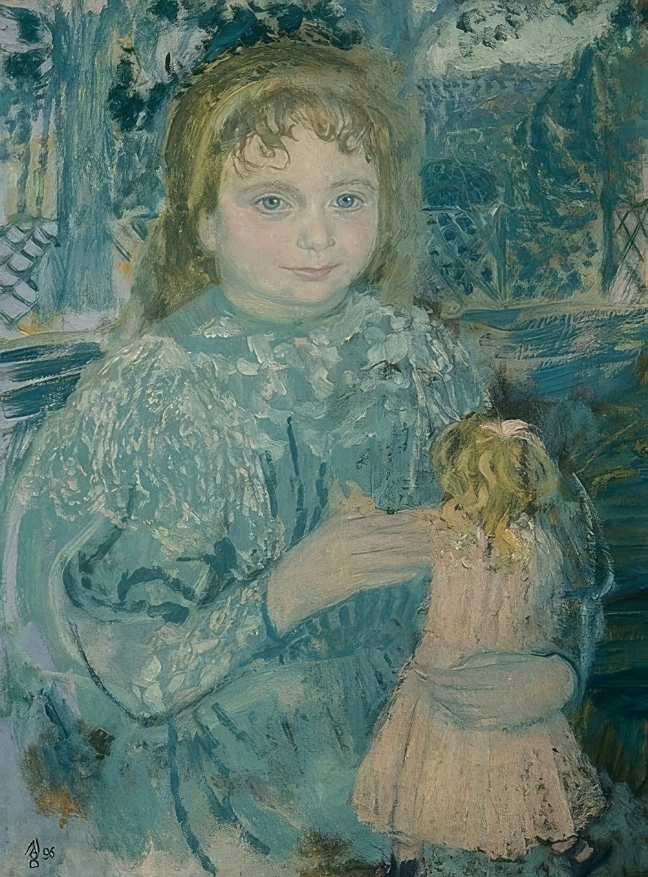 Pige med en dukke (portræt af Thérèse Watillaux). 1896 af Maurice Denis