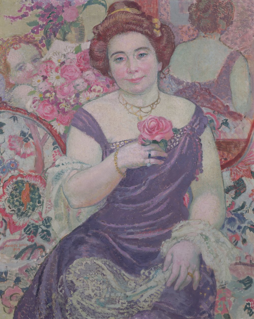 Marthe med en rose, 1909 af Maurice Denis