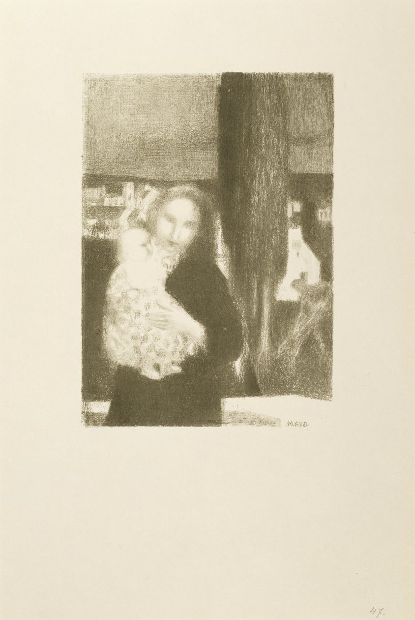 Maternite au cypres (mor og barn under et cyprestræ) af Maurice Denis