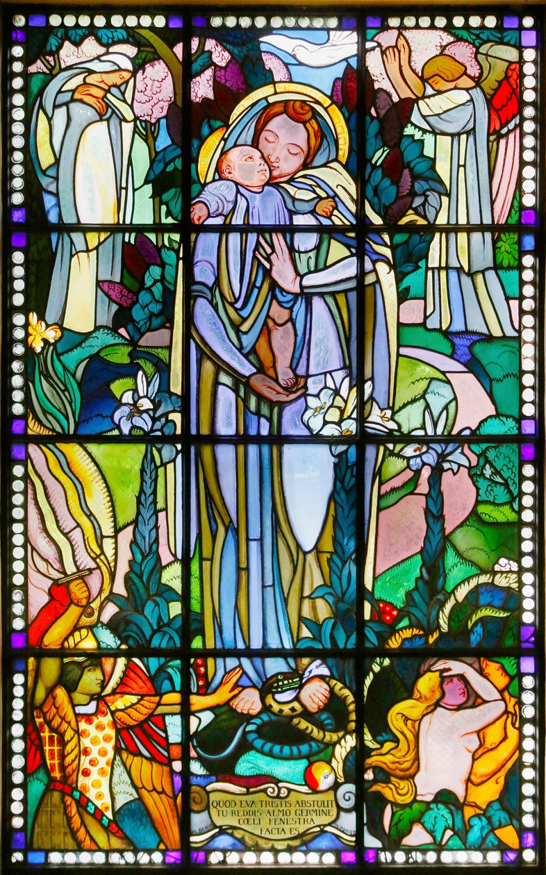 Maurice Denis museum, Saint Germain en Laye, Frankrig, Maurice Denis, Jomfru- og børnefarvet glas (farvet glas) af Maurice Denis