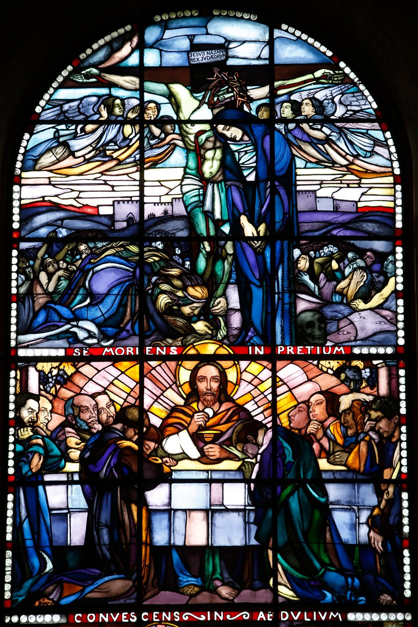 Maurice Denis museum, Saint Germain en Laye, Frankrig, Saint Louis kapel (1919-1930) (farvet glas) af Maurice Denis