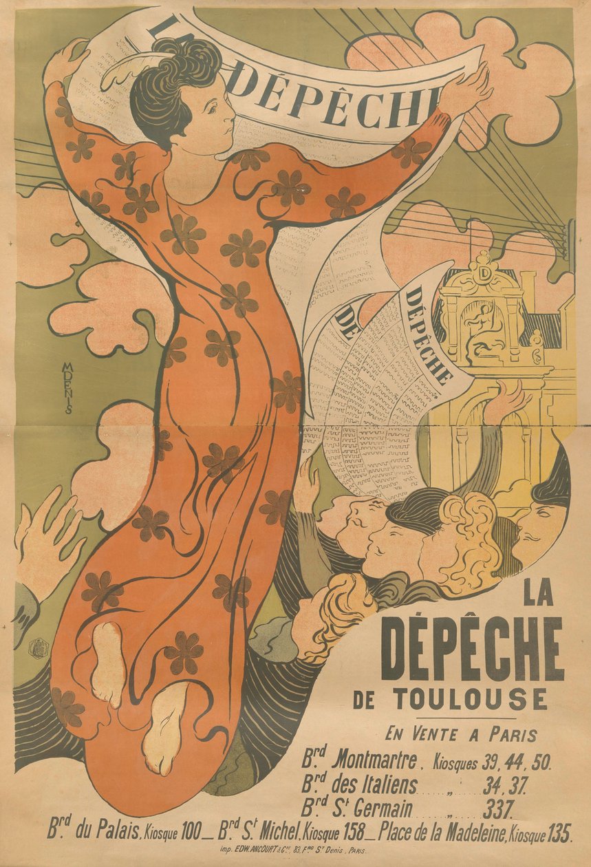 Plakat for avisen La Dépêche de Toulouse, 1892. af Maurice Denis